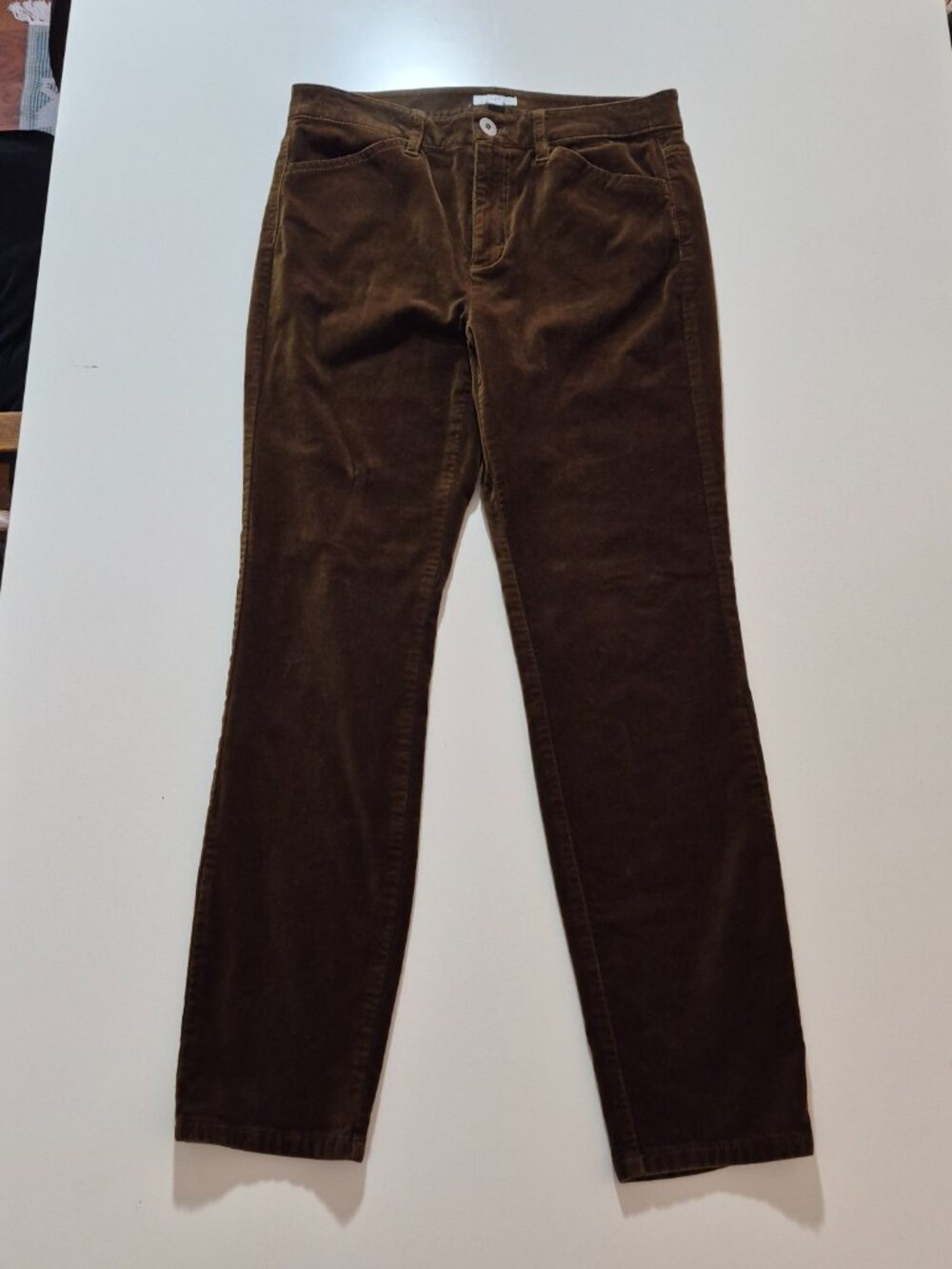 J.Jill Velveteen Pants Size 4 Womens Brown Straight Leg Stretch Cotton
